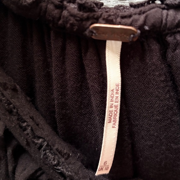 Free People | "Cruel Intention" Boho Crochet Lace Mini Dress - 6, Black FLAW - Picture 6 of 11